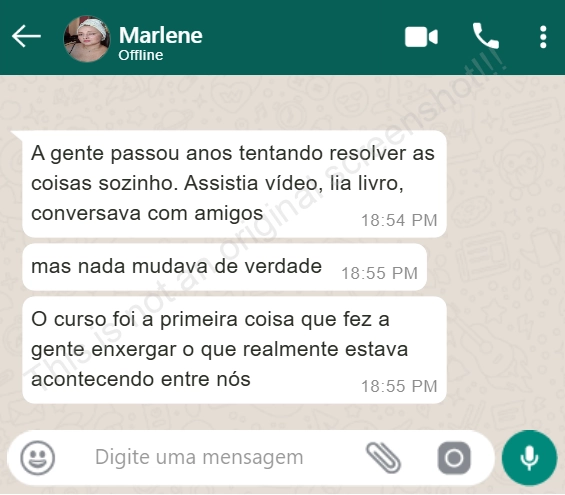 Depoimento de Marlene sobre o curso Viver a Dois