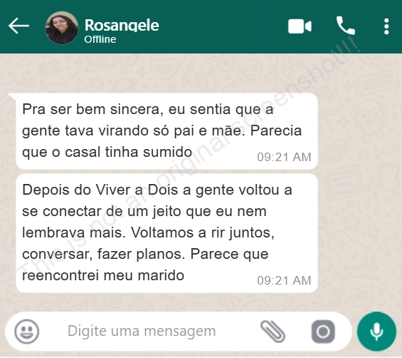Depoimento de Rosangele sobre o curso Viver a Dois